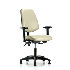 Ergonomic Multifunction Task Chair: Vinyl, 23" Seat Height, Adobe White