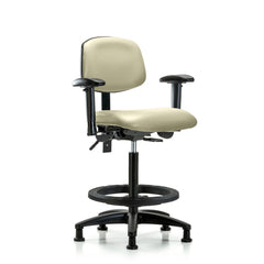 Ergonomic Multifunction Task Chair: Vinyl, 34-1/2" Seat Height, Adobe White