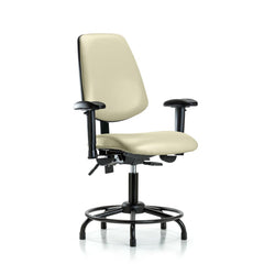 Ergonomic Multifunction Task Chair: Vinyl, 25-3/4" Seat Height, Adobe White