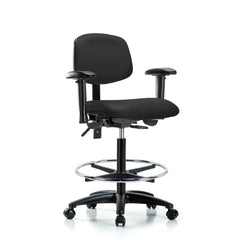 Ergonomic Multifunction Task Chair: Vinyl, 34-1/2" Seat Height, Black