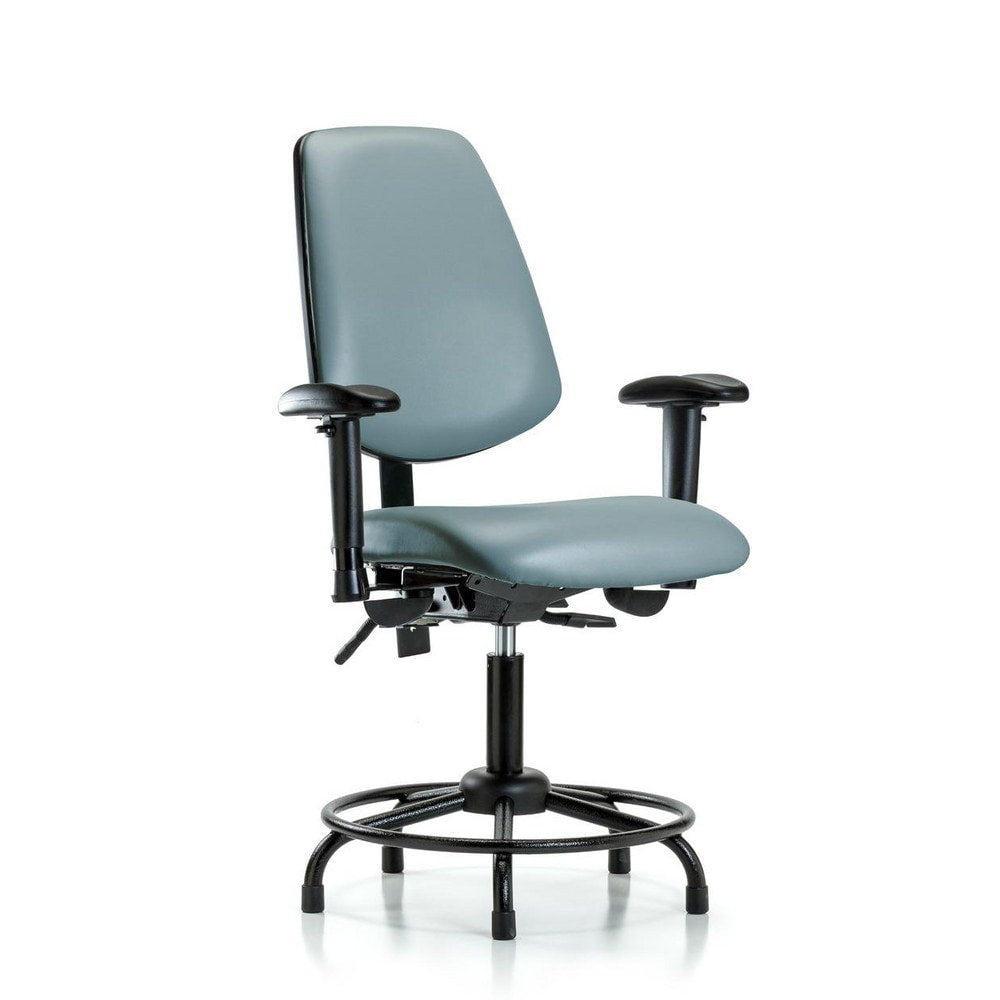 Ergonomic Multifunction Task Chair: Vinyl, 25-3/4" Seat Height, Storm