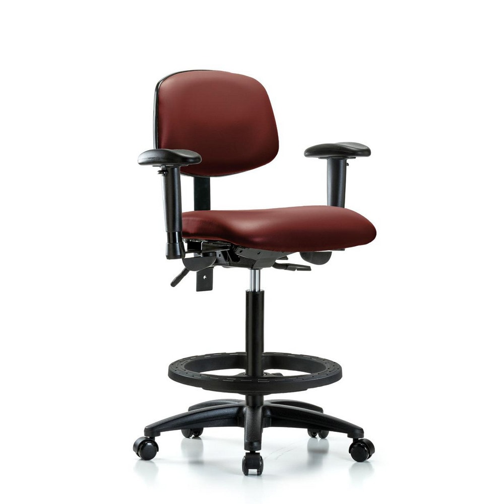 Ergonomic Multifunction Task Chair: Vinyl, 34-1/2" Seat Height, Borscht