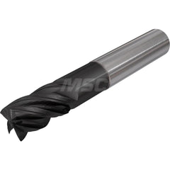 Square End Mill: 1/2" Dia, 1" LOC, 4 Flute, Solid Carbide