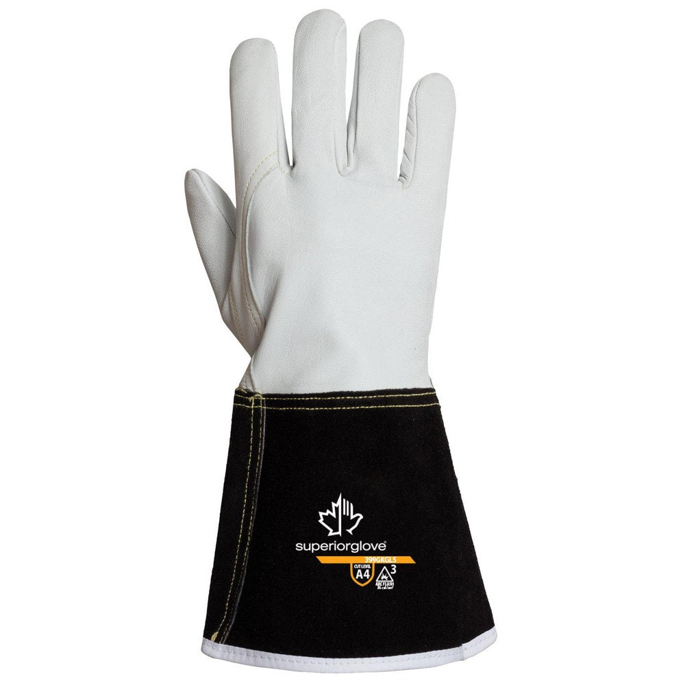 Cut, Puncture & Abrasion-Resistant Gloves: Superior Glove Works 399GKGL5, Size 2X-Large, ANSI Cut A4, ANSI Puncture 3, Yarn Lined, Goatskin