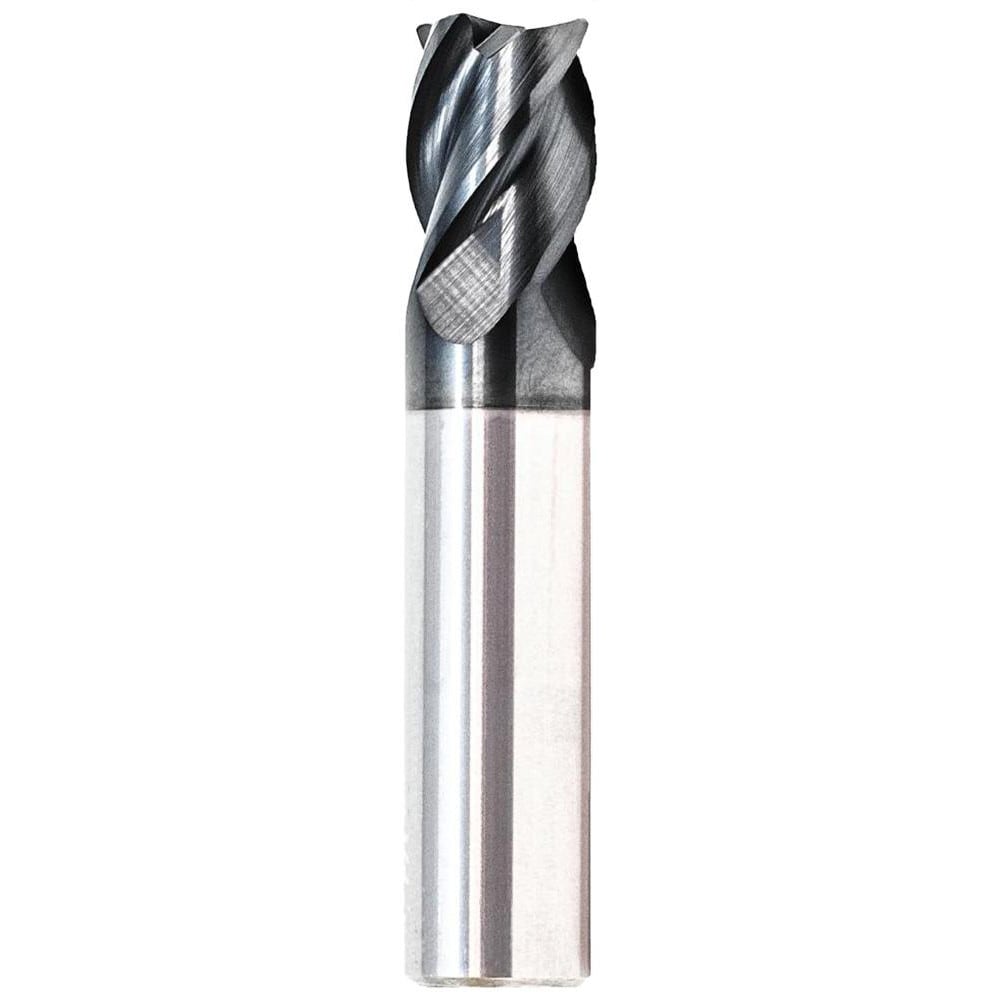 Corner Radius End Mill: 3/4" Dia, 1" LOC, 0.0600" Radius, 4 Flute, Solid Carbide