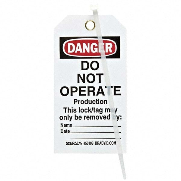 Do Not Operate Tag: 5-3/4" High, 3" Wide, Paper, "DANGER"