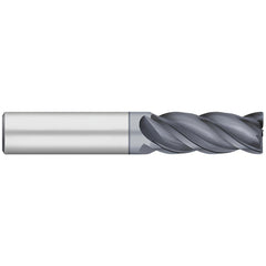 Corner Radius End Mill: 5/8" Dia, 3" LOC, 0.0600" Radius, 4 Flute, Solid Carbide