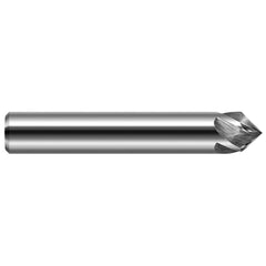 Chamfer Mill: 1/8" Dia, 1/8" Shank Dia, 4 Flute, Solid Carbide, Single End