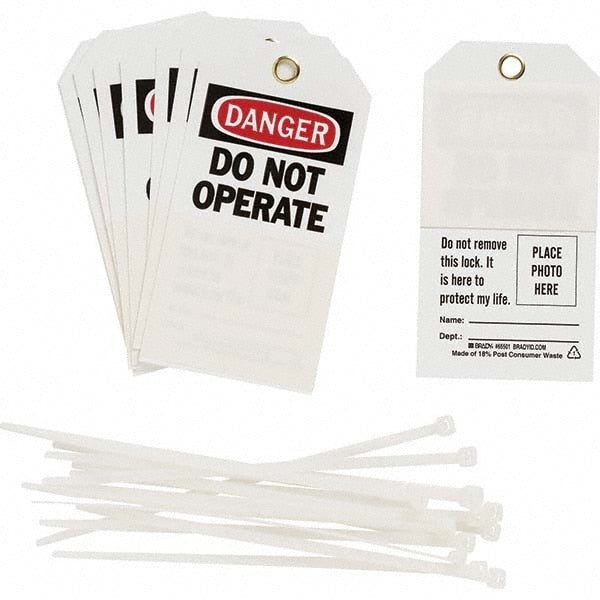 Do Not Operate Tag: 5-3/4" High, 3" Wide, Polyester, "DANGER"