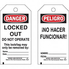 Do Not Operate Tag: 5-3/4" High, 3" Wide, Polyester, "DANGER"