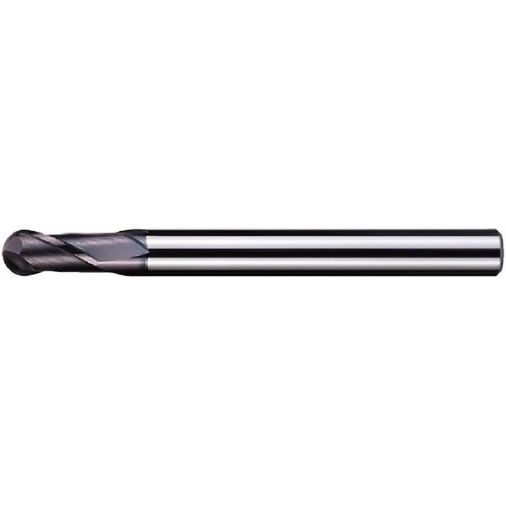 Ball End Mill: 3/8" Dia, 3/4" LOC, 2 Flute, Solid Carbide