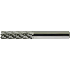 Corner Radius End Mill: 1" Dia, 3" LOC, 0.0600" Radius, 5 Flute, Solid Carbide