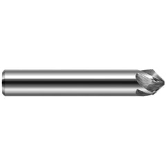 Chamfer Mill: 1/2" Dia, 1/2" Shank Dia, 5 Flute, Solid Carbide, Single End