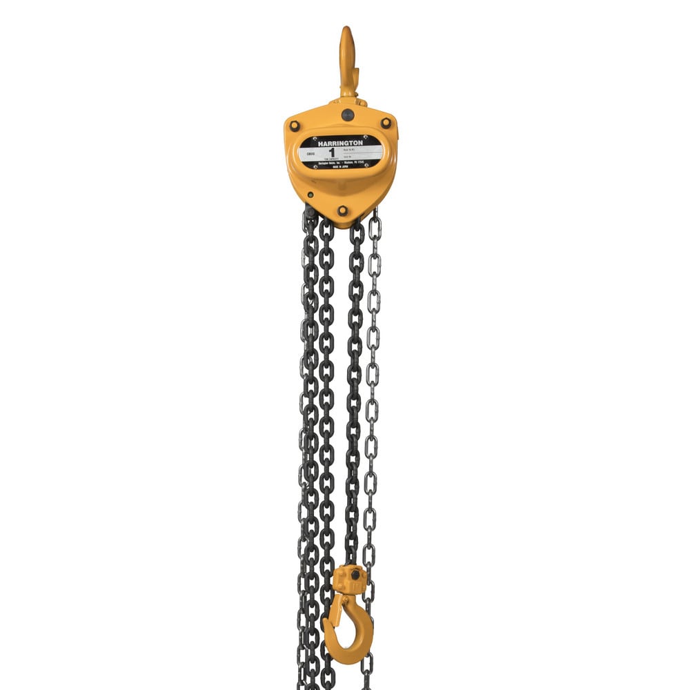 Manual Hand Chain Hoist: 2000 lb Capacity, 20' Max Lift