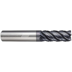 Corner Radius End Mill: 1/4" Dia, 3/8" LOC, 0.0100" Radius, 3 Flute, Solid Carbide