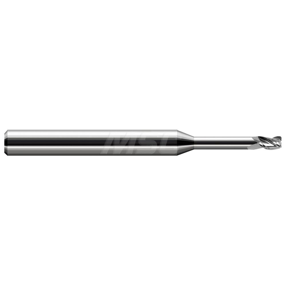 Corner Radius End Mill: 5/64" Dia, 0.117" LOC, 0.0050" Radius, 3 Flute, Solid Carbide