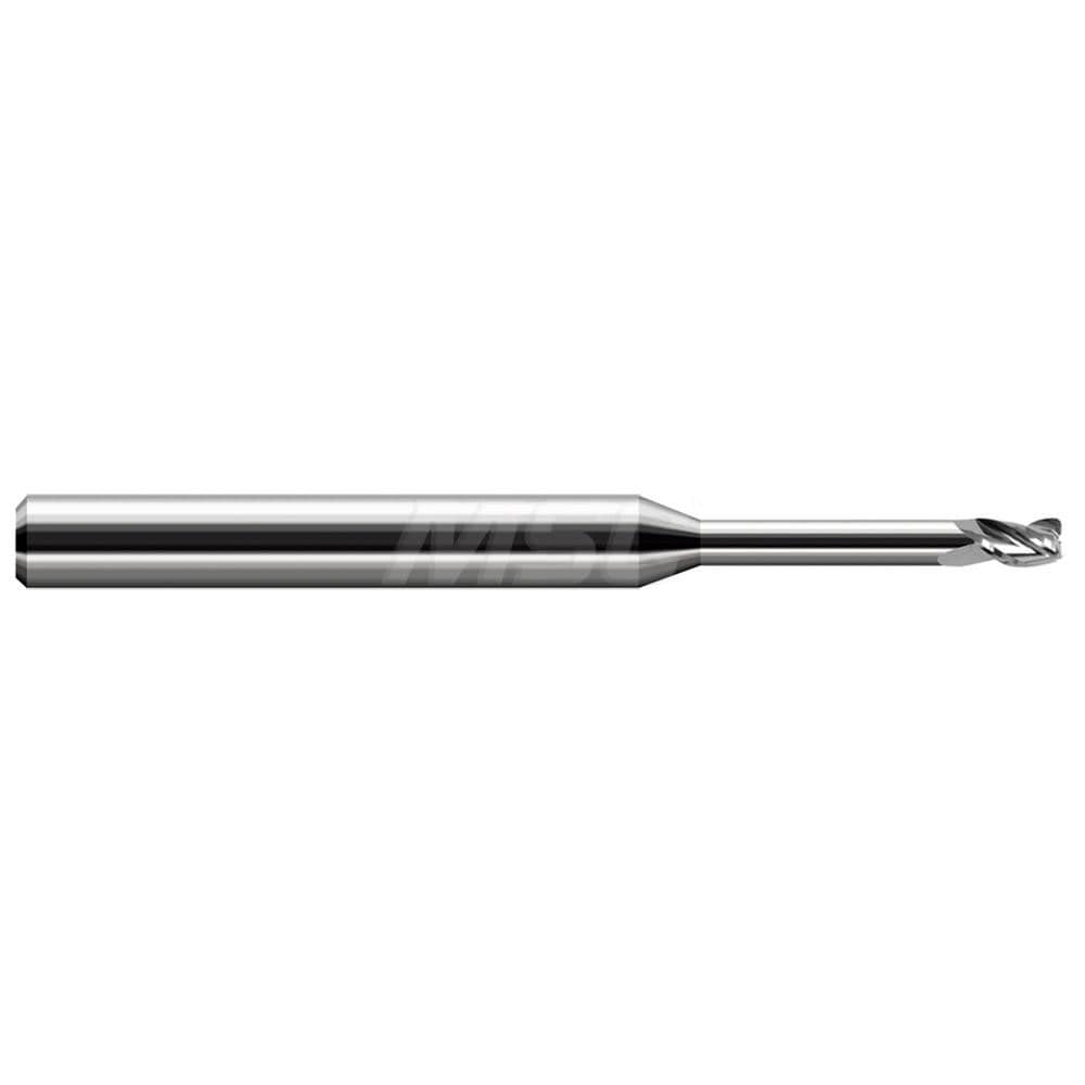 Corner Radius End Mill: 5/64" Dia, 0.117" LOC, 0.0050" Radius, 3 Flute, Solid Carbide