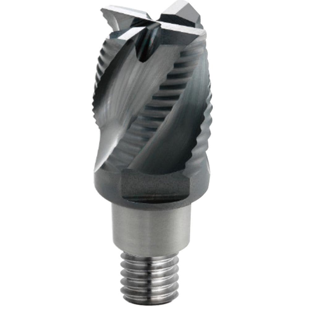 Roughing End Mill Heads; Mill Diameter (Decimal Inch): 0.3750; Pitch: Variable; Connection Type: Tapered, Threaded; End Type: Square; Material: Solid Carbide