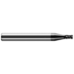 Corner Radius End Mill: 3/32" Dia, 9/64" LOC, 0.0150" Radius, 4 Flute, Solid Carbide