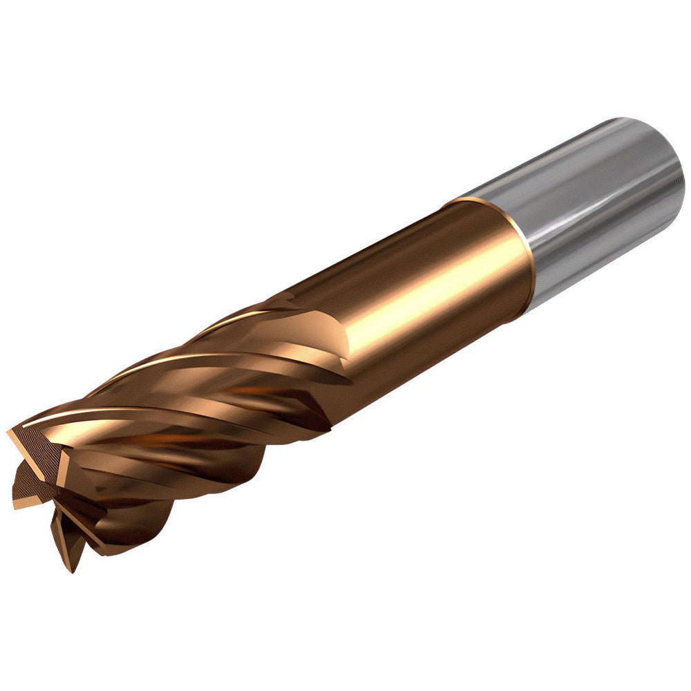 Corner Radius End Mill: 3/8" Dia, 1-1/2" LOC, 0.0300" Radius, 5 Flute, Solid Carbide