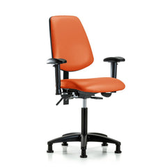 Ergonomic Multifunction Task Chair: Vinyl, 28-1/2" Seat Height, Orange Kist