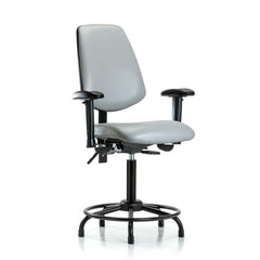 Ergonomic Multifunction Task Chair: Vinyl, 31" Seat Height, Dove Gray