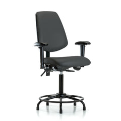 Ergonomic Multifunction Task Chair: Vinyl, 31" Seat Height, Charcoal