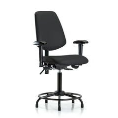 Ergonomic Multifunction Task Chair: Vinyl, 31" Seat Height, Black