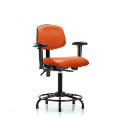 Ergonomic Multifunction Task Chair: Vinyl, 31" Seat Height, Orange Kist