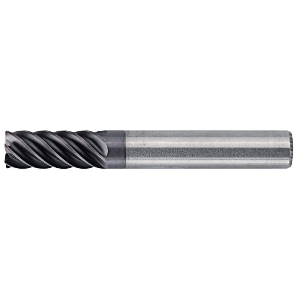 Square End Mill: 3/8" Dia, 1-1/8" LOC, 6 Flute, Solid Carbide