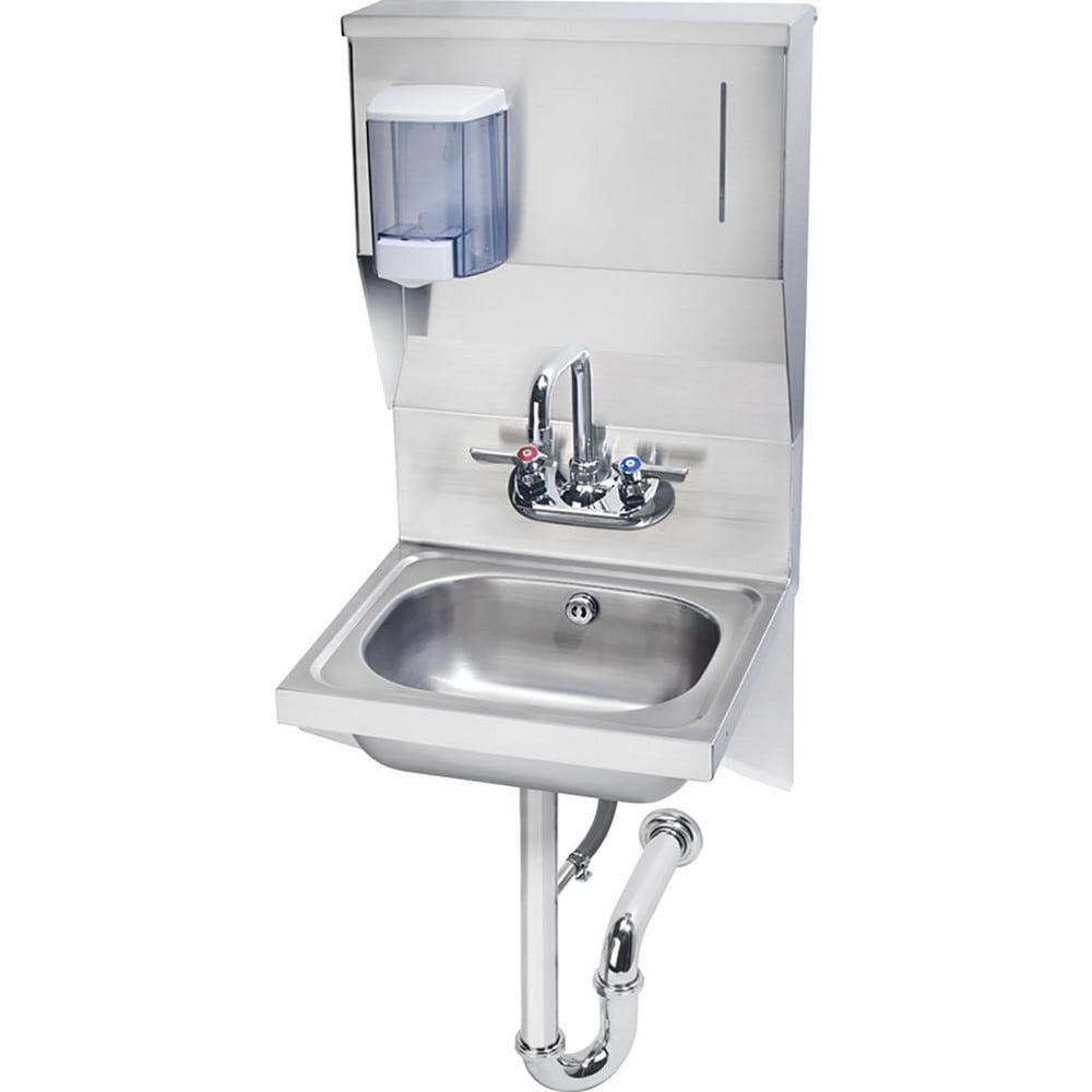 Hand Sink with Soap & Towel Dispenser: Wall-Hung Mount