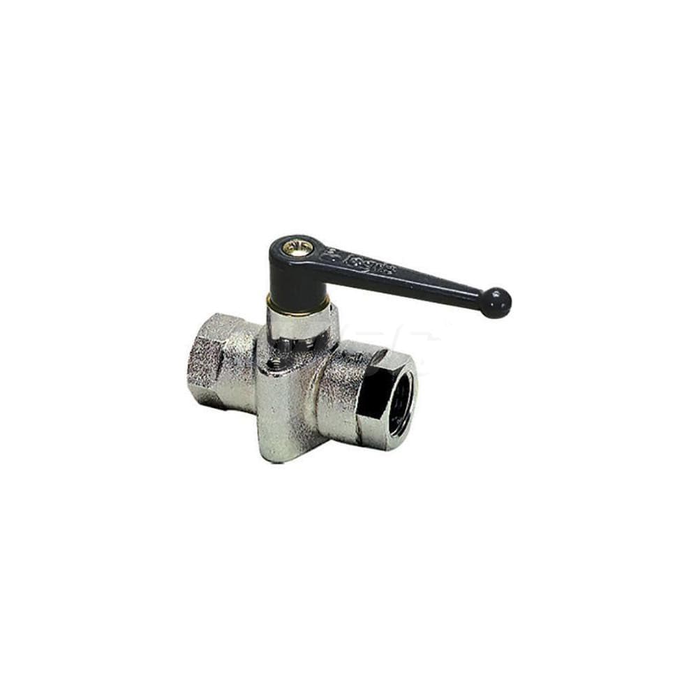 Manual Ball Valve: Female x Female Port, Nickel-Plated Brass