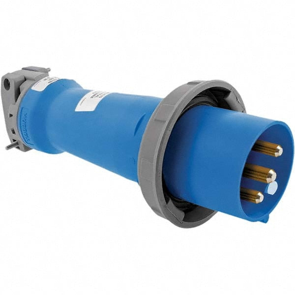 Pin & Sleeve Plugs & Connectors; Pin Configuration: 3; Number Of Poles: 2; Amperage: 60.0000; Voltage: 250.00; Housing Material: Nylon; Minimum Cord Grip Diameter: 0.5 in; Pin Material: Brass; Maximum Cord Grip Diameter: 1.45 in