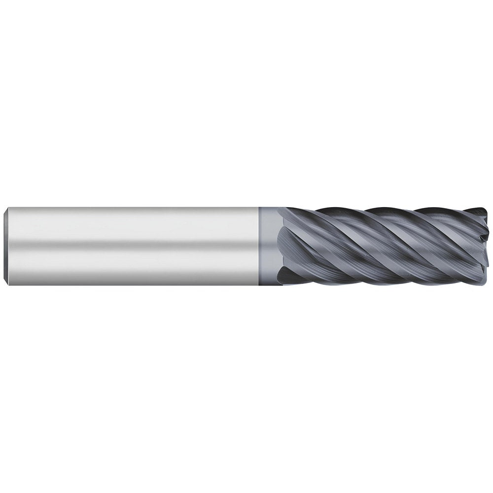 Corner Radius End Mill: 1/2" Dia, 1-1/4" LOC, 0.0300" Radius, 6 Flute, Solid Carbide