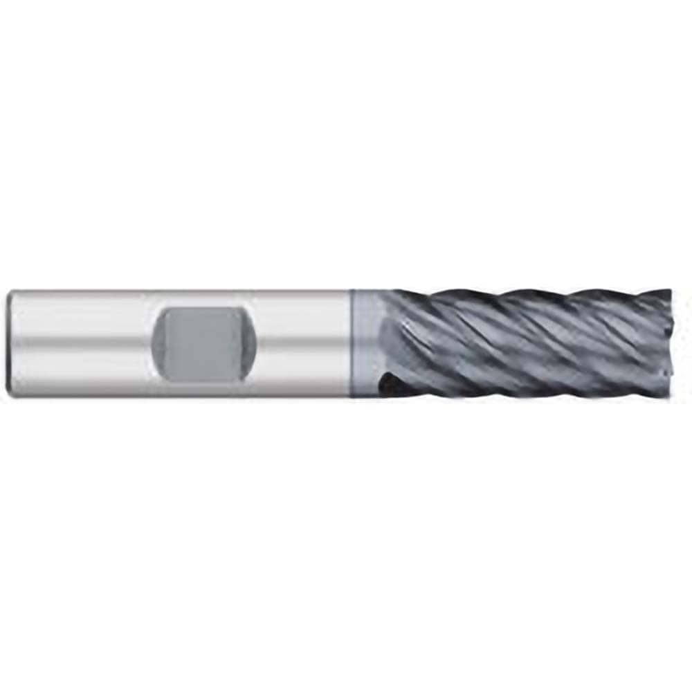 Square End Mill: 1/2" Dia, 1-1/4" LOC, 6 Flute, Solid Carbide