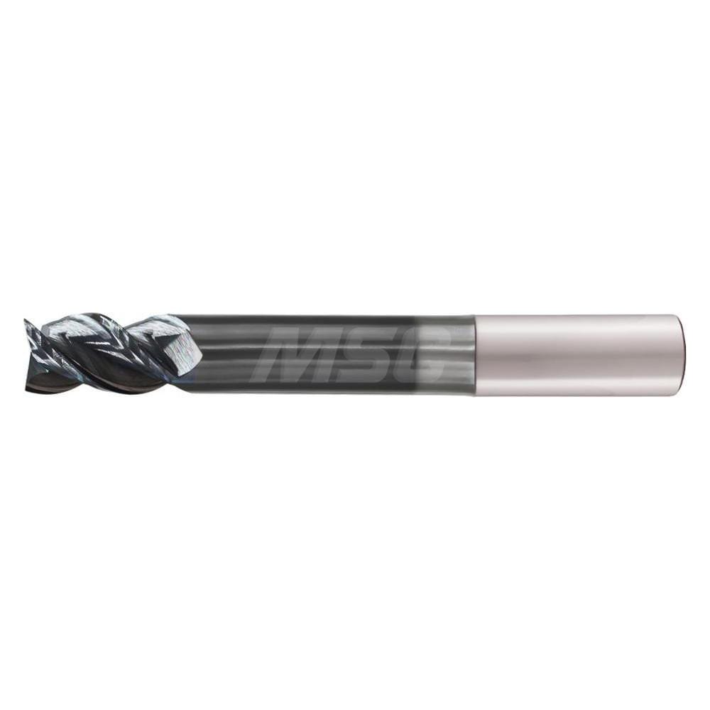 Corner Radius End Mill: 3/8" Dia, 3/4" LOC, 0.0600" Radius, 3 Flute, Solid Carbide