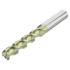 Corner Radius End Mill: 1/2" Dia, 2" LOC, 45 deg Helix, ANF Coated, Corner Radius End, Centercutting Series A345R