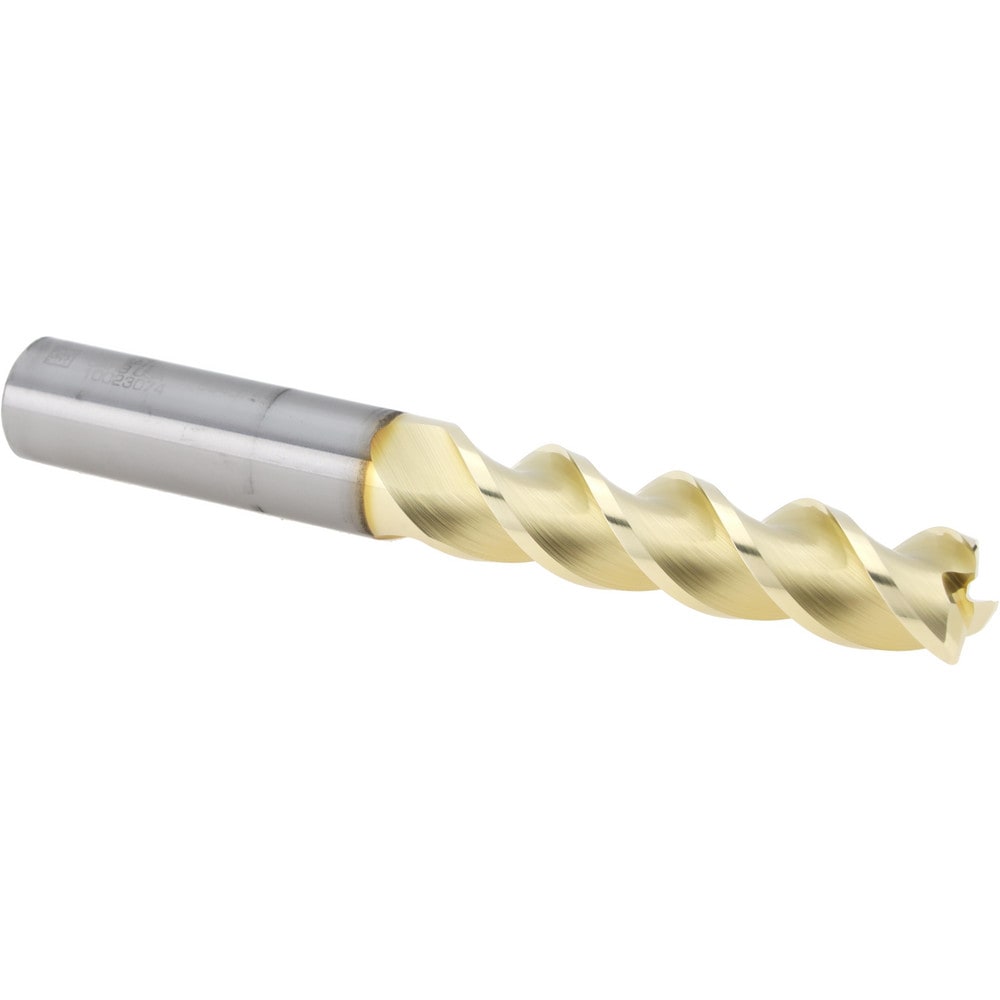 Corner Radius End Mill: 1/2" Dia, 2" LOC, 0.0300" Radius, 3 Flute, Solid Carbide