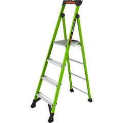 4 Step Fiberglass Foldable Step Ladder: Type IA 300 lb Capacity 6' Height