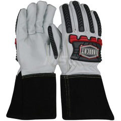 Welding Gloves: Ironcat 6244, Size X-Large, Uncoated-Coated, Grain Goatskin Leather, Pair, for TIG