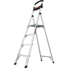 4 Step Aluminum Foldable Step Ladder: Type IAA 375 lb Capacity 6' Height