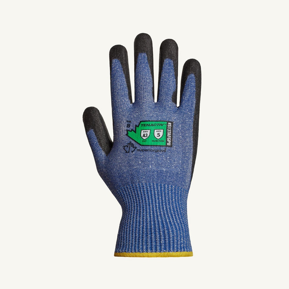 Cut & Puncture Resistant Gloves; LVL A5 BLU/GRY MED 1PR CR LATEX KEVLAR GLOVE