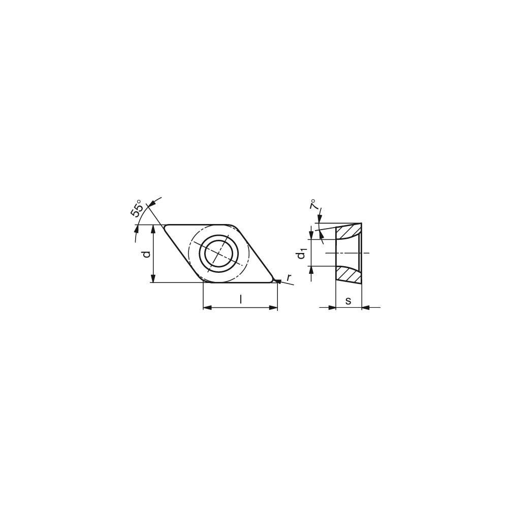 Turning Insert: DCMT21.51ENM55 CTCM130, Carbide