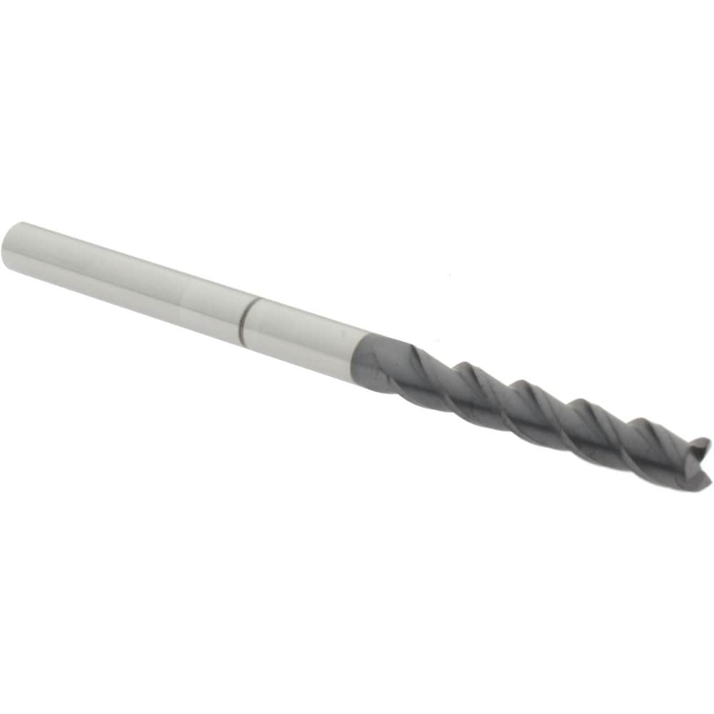 Square End Mill: 3/16" Dia, 1-1/8" LOC, 3 Flute, Solid Carbide