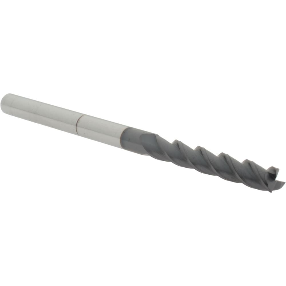 Square End Mill: 1/4" Dia, 1-1/2" LOC, 3 Flute, Solid Carbide