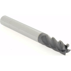 Square End Mill: 7/16" Dia, 1" LOC, 4 Flute, Solid Carbide