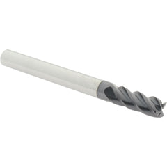 Square End Mill: 3/8" Dia, 1" LOC, 4 Flute, Solid Carbide