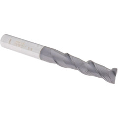 Square End Mill: 3/8" Dia, 1-1/2" LOC, 2 Flute, Solid Carbide