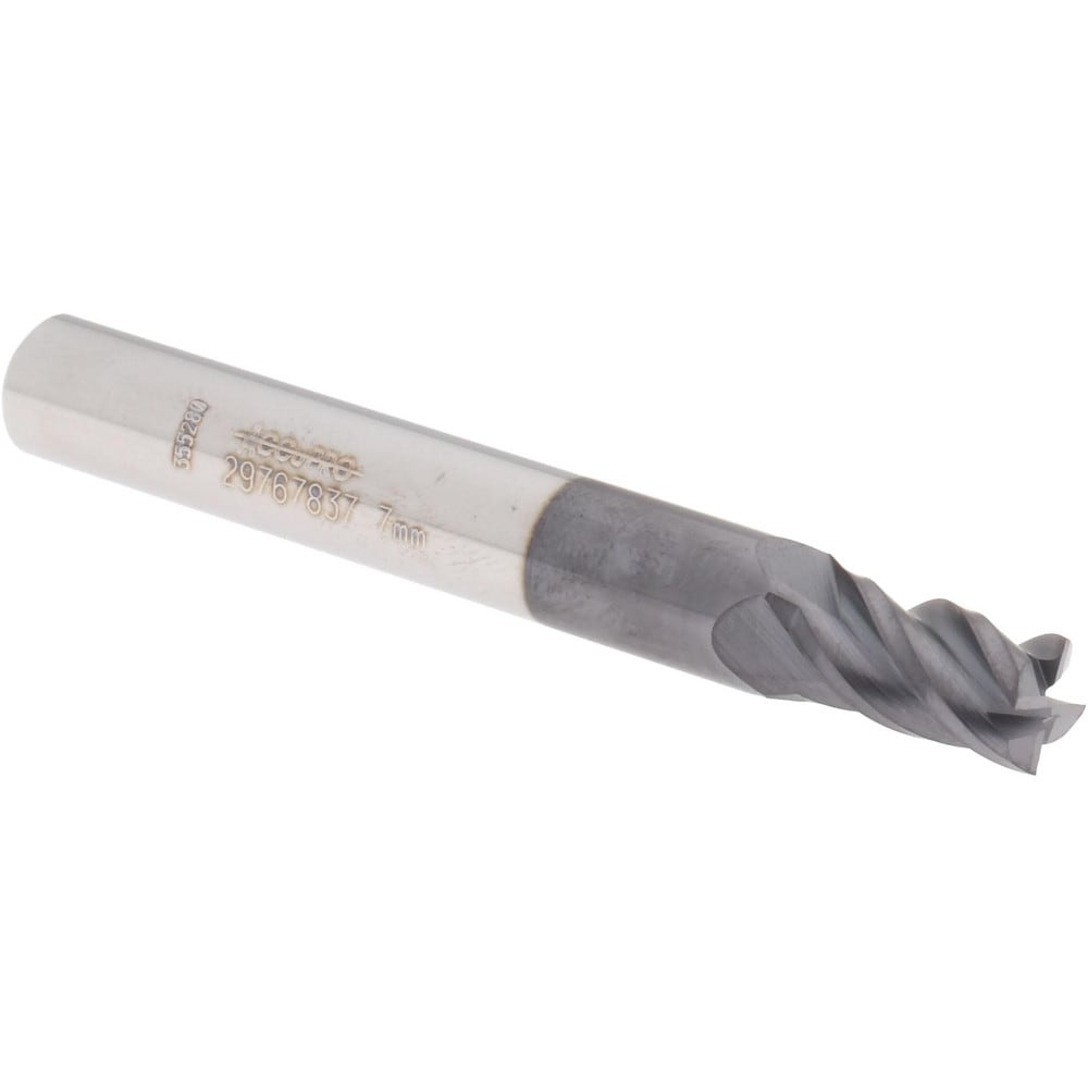 Square End Mill: 7.00 mm Dia, 12.00 mm LOC, 4 Flute, Solid Carbide