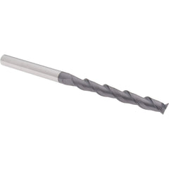 Square End Mill: 3/8" Dia, 3" LOC, 2 Flute, Solid Carbide